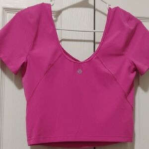 Lululemon Athletica Fuchsia Crop Top, Size 8